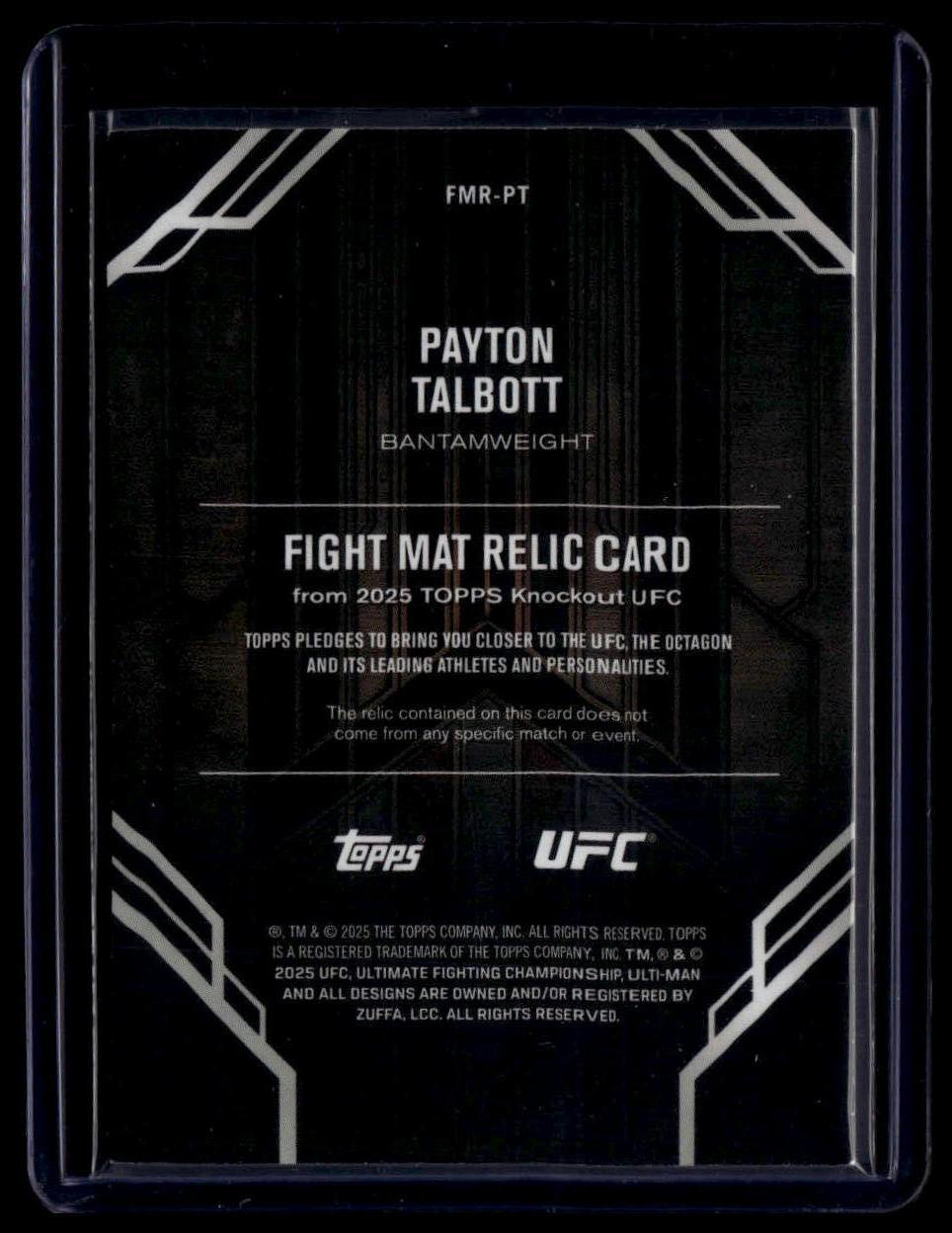 2025 Topps Knockout UFC #FMR-PT Payton Talbott Fight Mat Relics