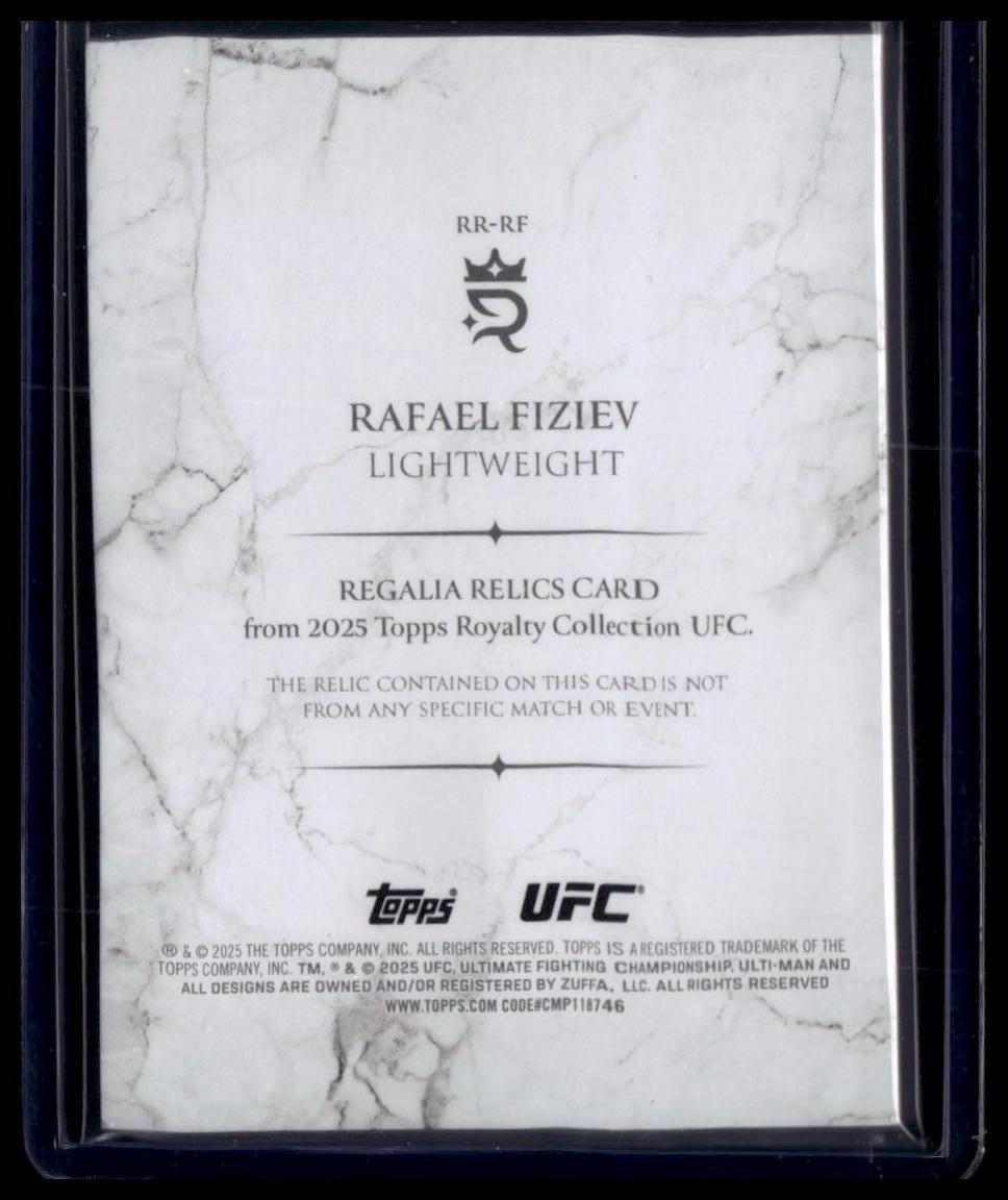 2025 Topps Royalty UFC #RR-RF Rafael Fiziev Regalia Relics #/99