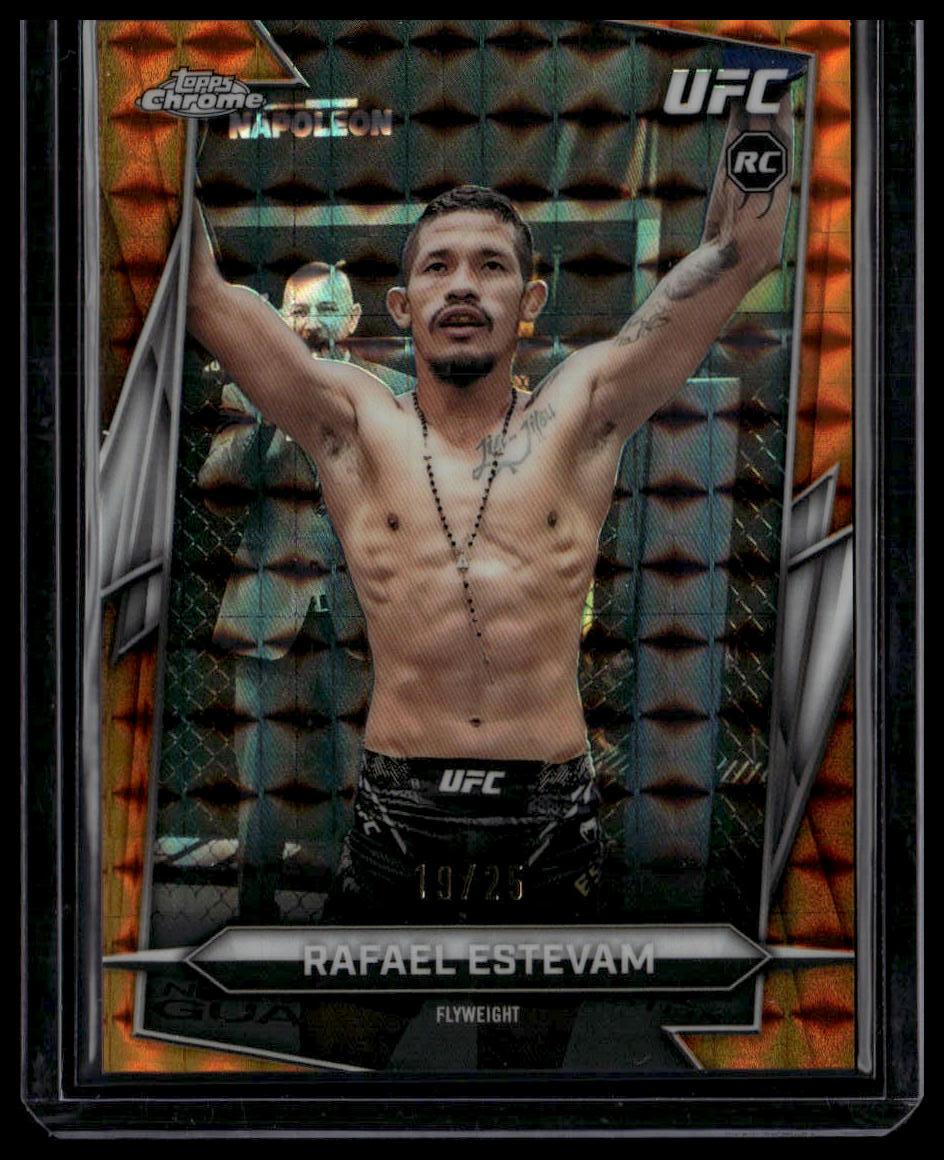 2026 Topps Chrome UFC #22 Rafael Estevam Orange Geometric Refractor #/25