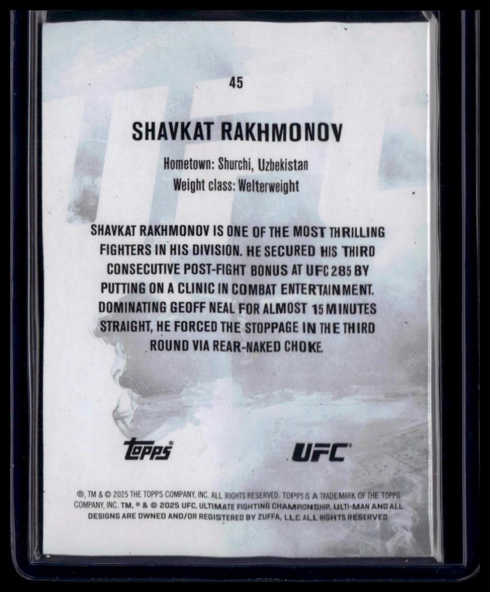 2025 Topps Knockout UFC #45 Shavkat Rakhmonov Bronze #/299
