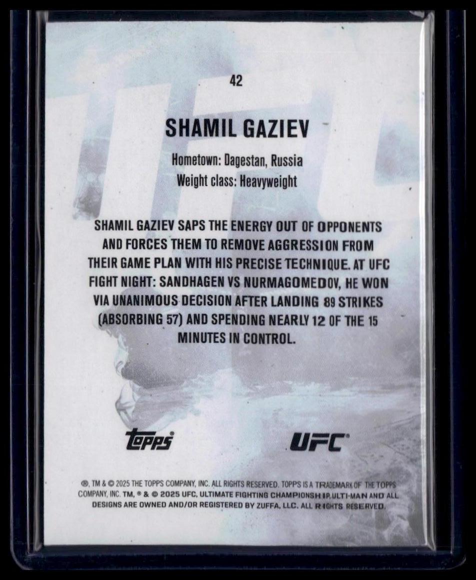 2025 Topps Knockout UFC #42 Shamil Gaziev Blue #/50