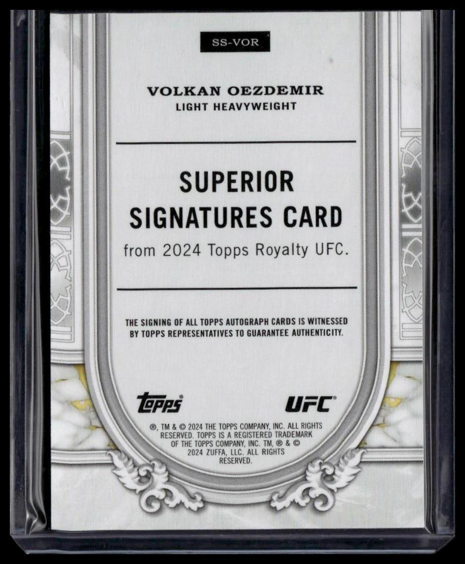 2024 Topps Royalty UFC #SS-VOR Volkan Oezdemir Superior Signatures Blue #/25