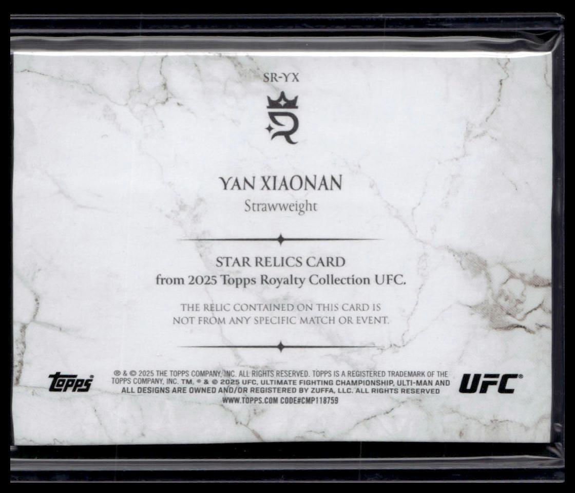 2025 Topps Royalty UFC #SR-YX Yan Xiaonan Star Relics #/99