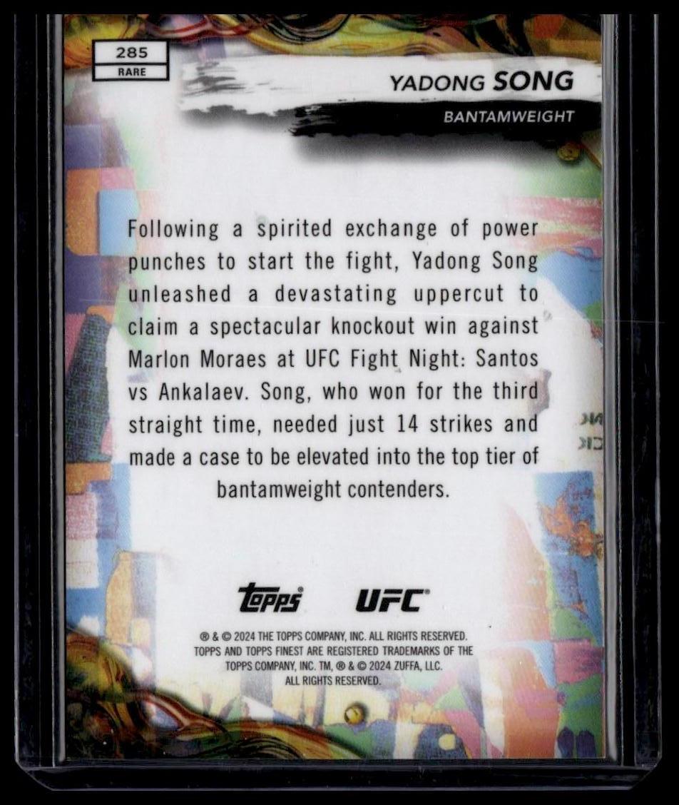 2024 Topps Finest UFC #285 Yadong Song Blue Checkerboard #/49