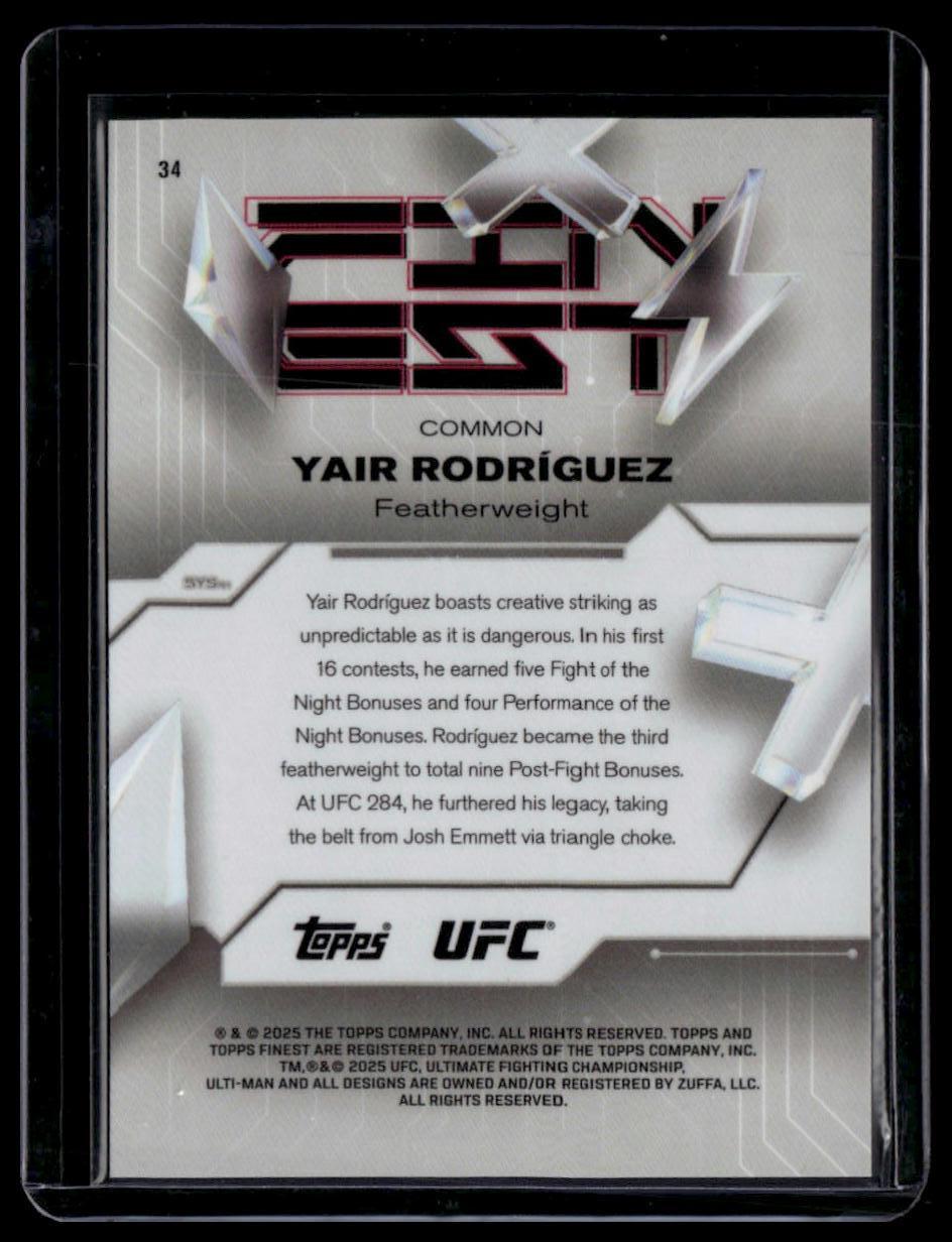 2025 Topps Finest UFC #34 Yair Rodríguez Gold Refractors #/50