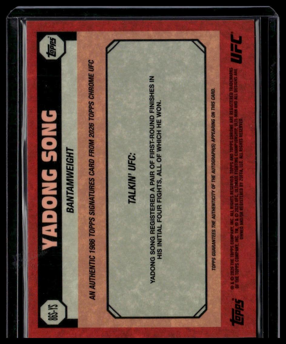 2026 Topps Chrome Yadong Song 1986 Topps Signatures Geometric Refractor
