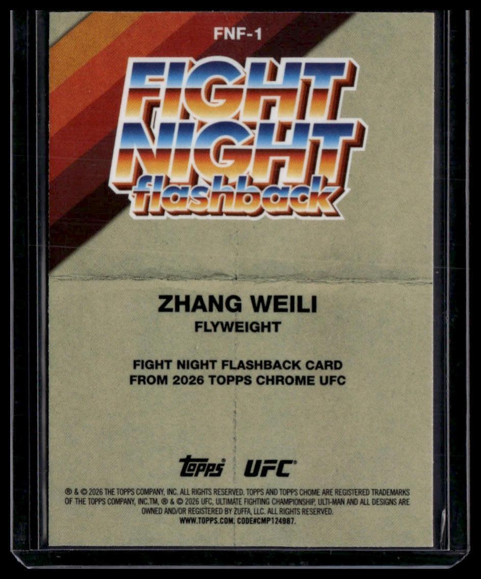 2026 Topps Chrome UFC #FNF-1 Zhang Weili Fight Night Flashback
