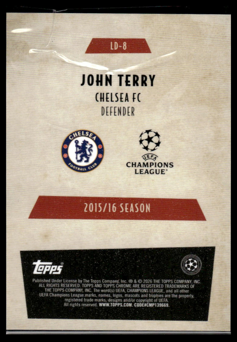2025-26 Topps Chrome UEFA Club Competitions #LD-8 John Terry Last Dance