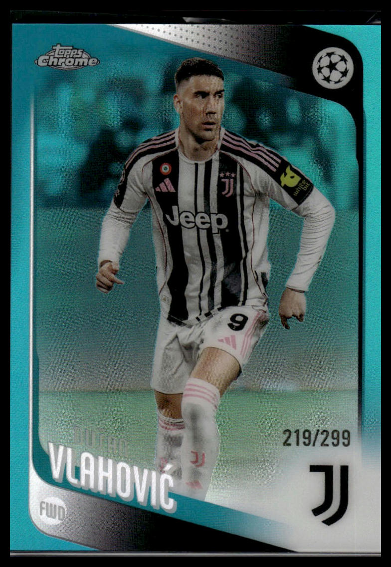 2025-26 Topps Chrome UEFA Club Comp Dušan Vlahović Teal Refractor /299