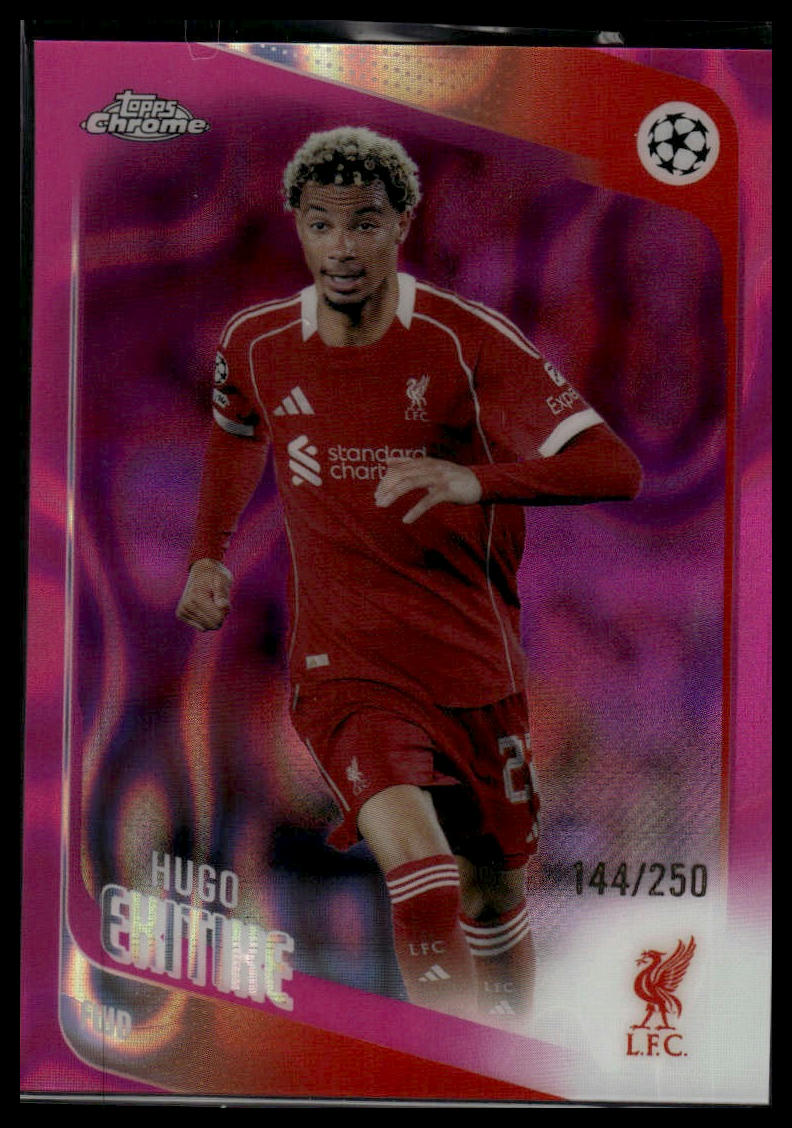2025-26 Topps Chrome UEFA Club Comp Hugo Ekitike Pink Lava Refractor /250