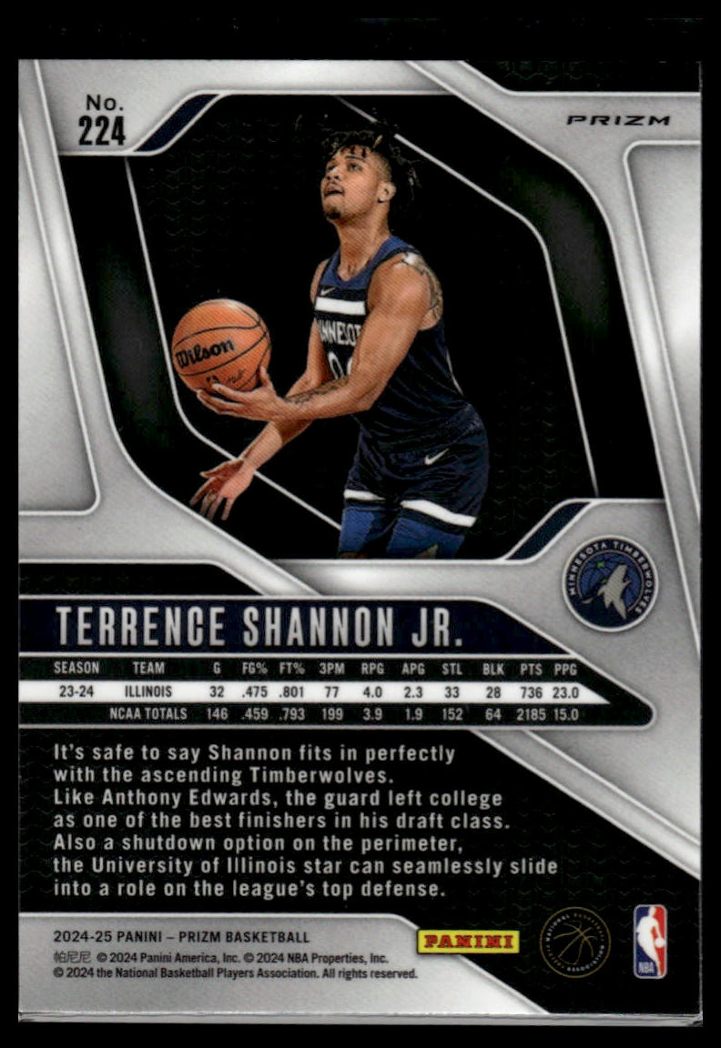 2024-25 Panini Prizm #224 Terrence Shannon Jr. Prizms Ice