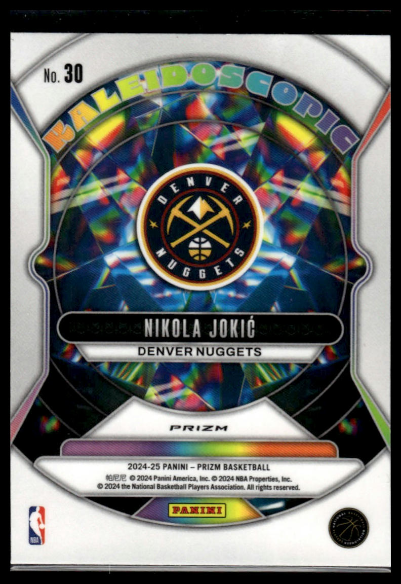 2024-25 Panini Prizm #30 Nikola Jokic Kaleidoscopic Prizms Fast Break