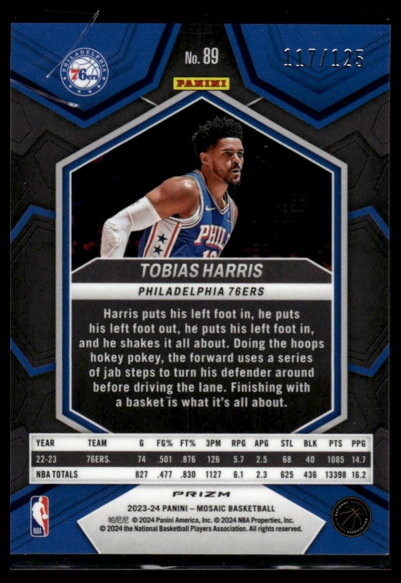 2023-24 Panini Mosaic #89 Tobias Harris Ice #/125