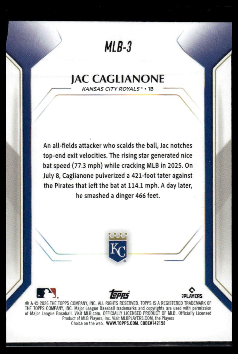 2026 Topps #MLB-3 Jac Caglianone Topps Collector Kit