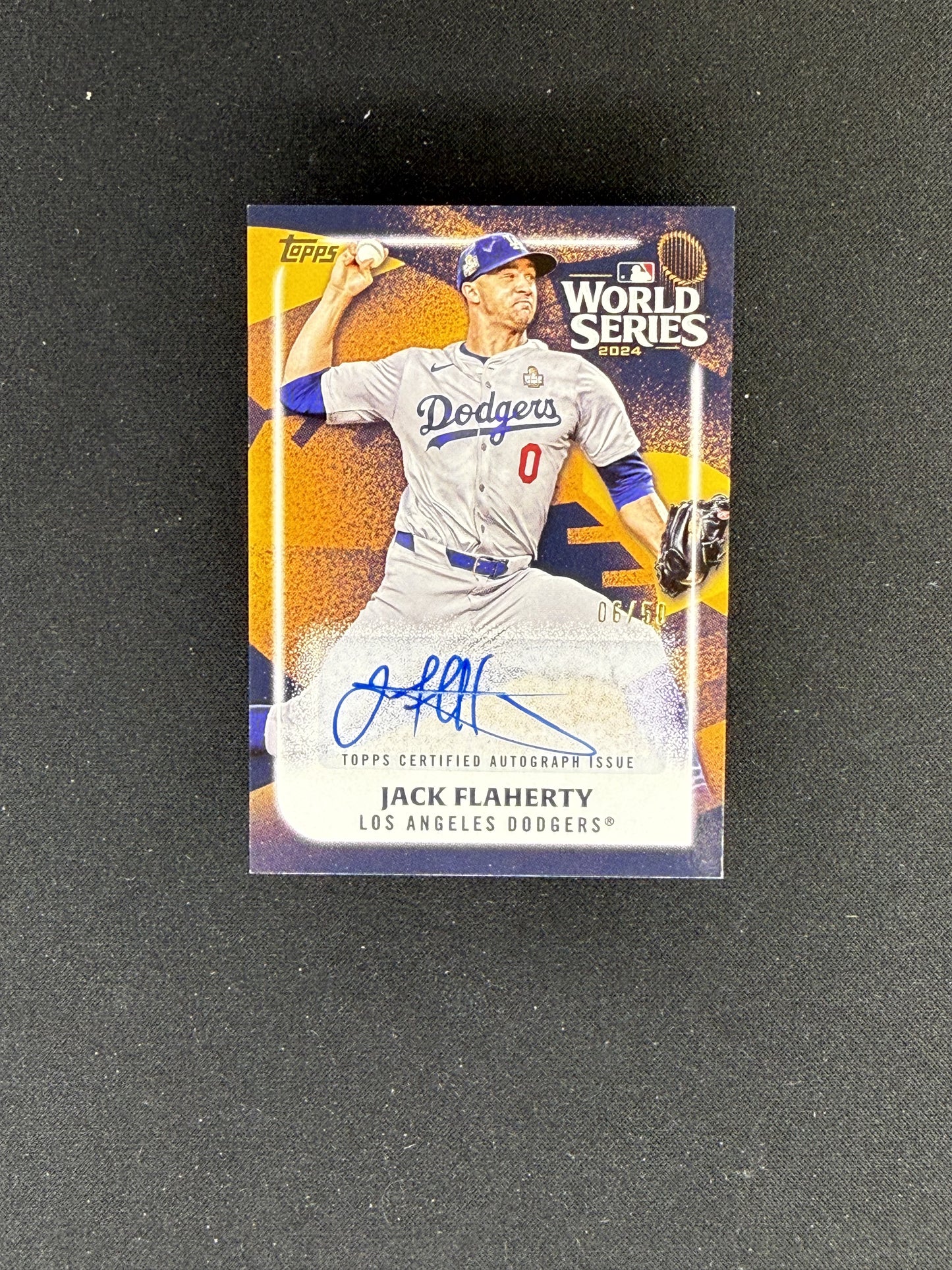 2025 Topps #WCA-JF Jack Flaherty World Champion Autographs Orange #/25