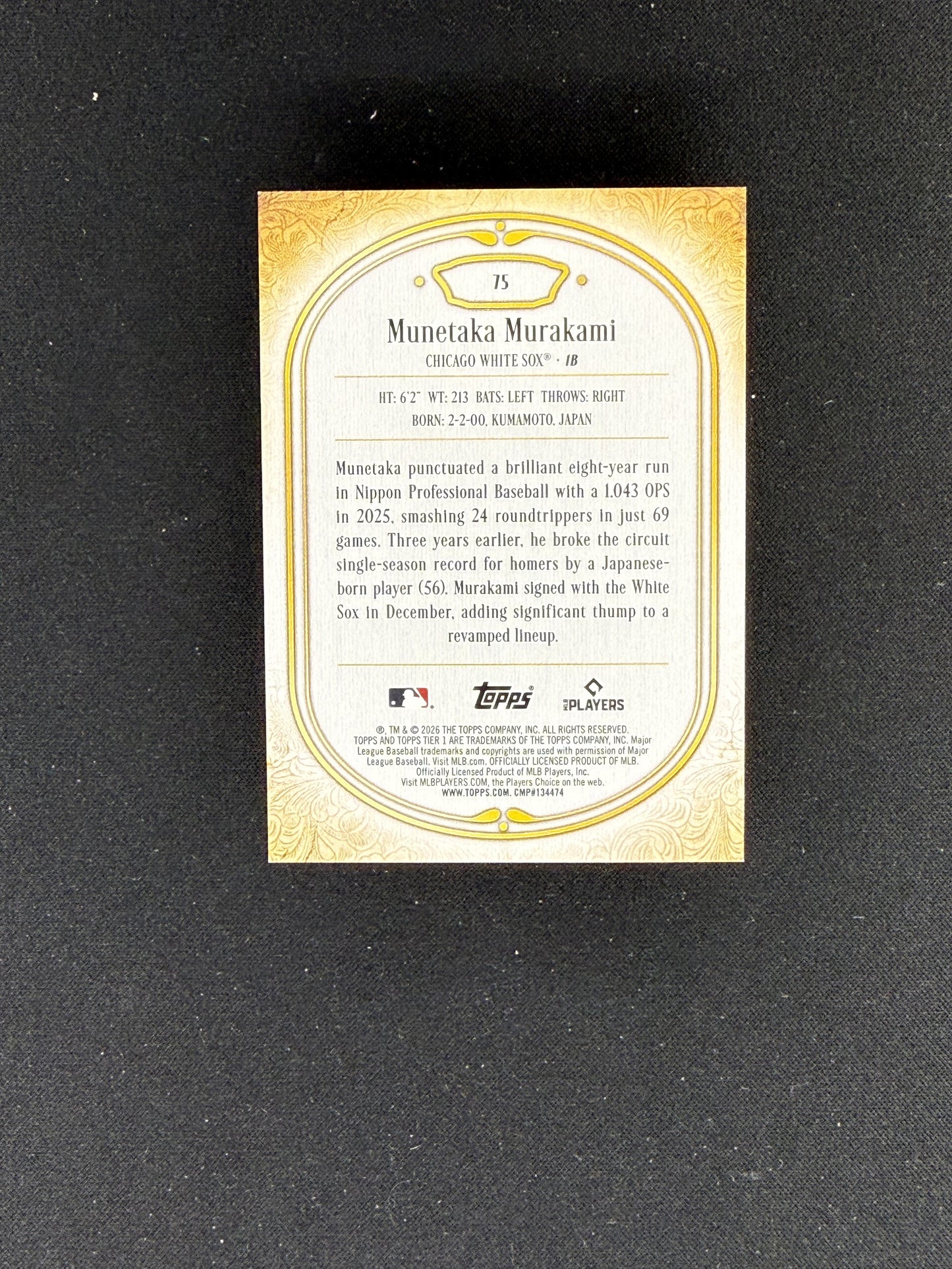 2026 Topps Tier One #75 Munetaka Murakami Green #/99