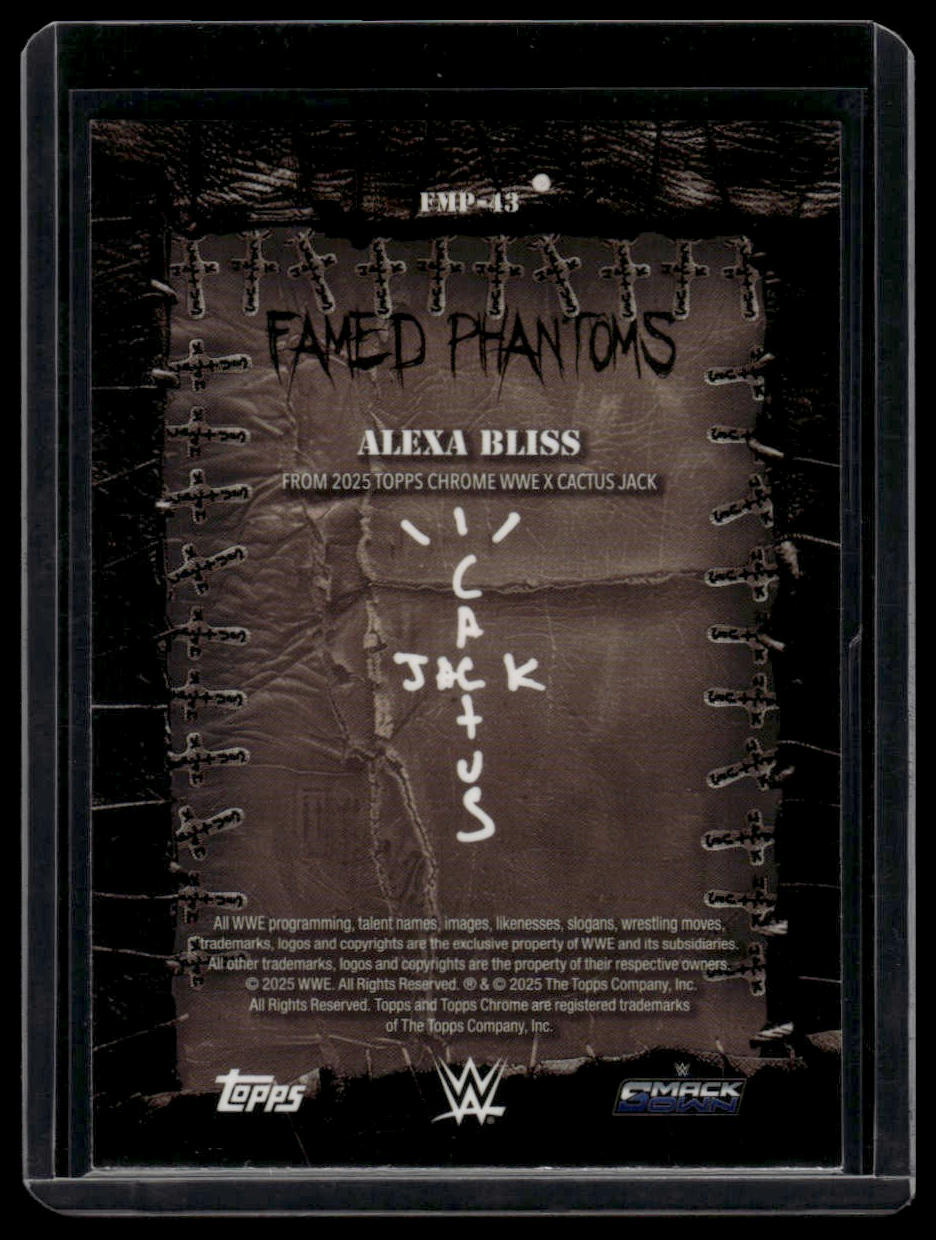 2025 Topps Chrome WWE x Cactus Jack Alexa Bliss Famed Phantoms Green #/99