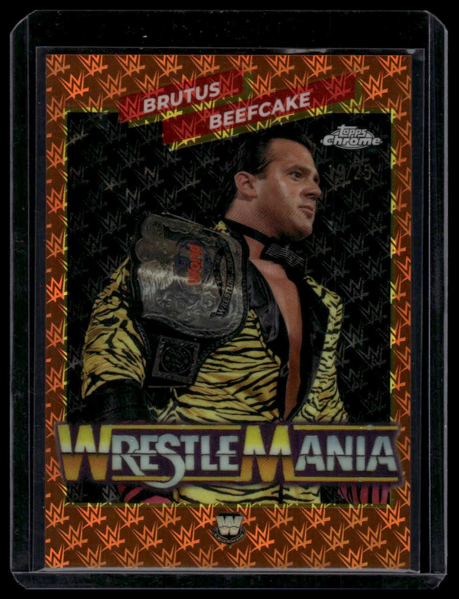 2026 Topps Chrome WWE Brutus Beefcake WrestleMania Logofractor Orange #/25