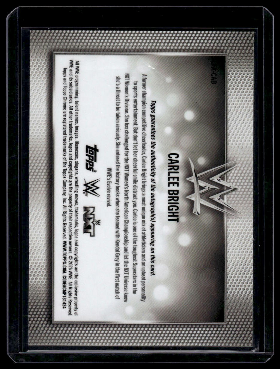 2026 Topps Chrome LogoFractor WWE #LFA-CAB Carlee Bright LogoFractor Autographs