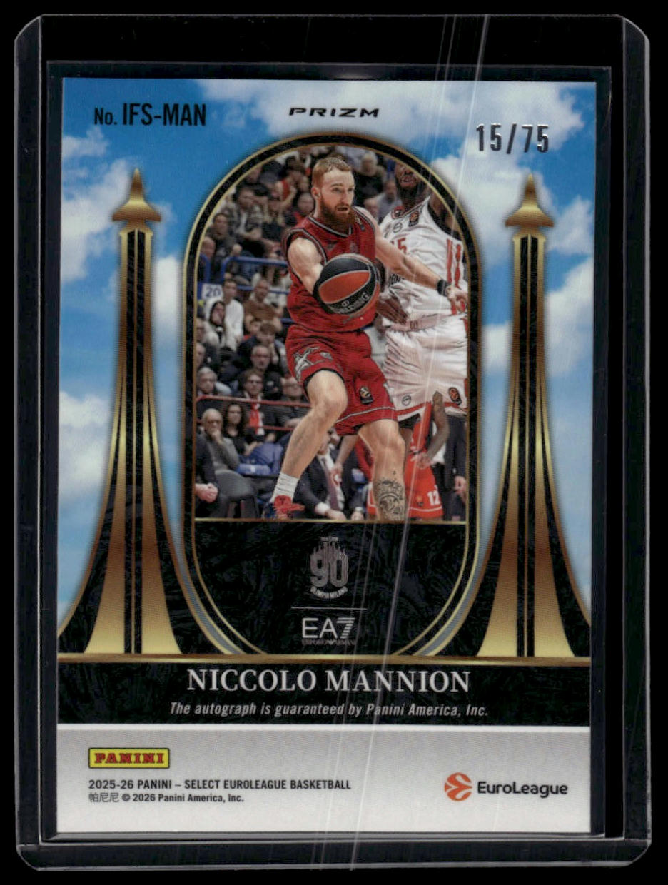 2025-26 Panini Select Euroleague Niccolo Mannion In Flight Auto /75