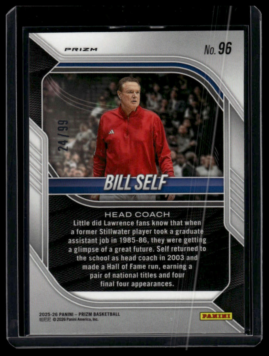 2025-26 Panini Prizm #96 Bill Self White Lazer Prizm #/99