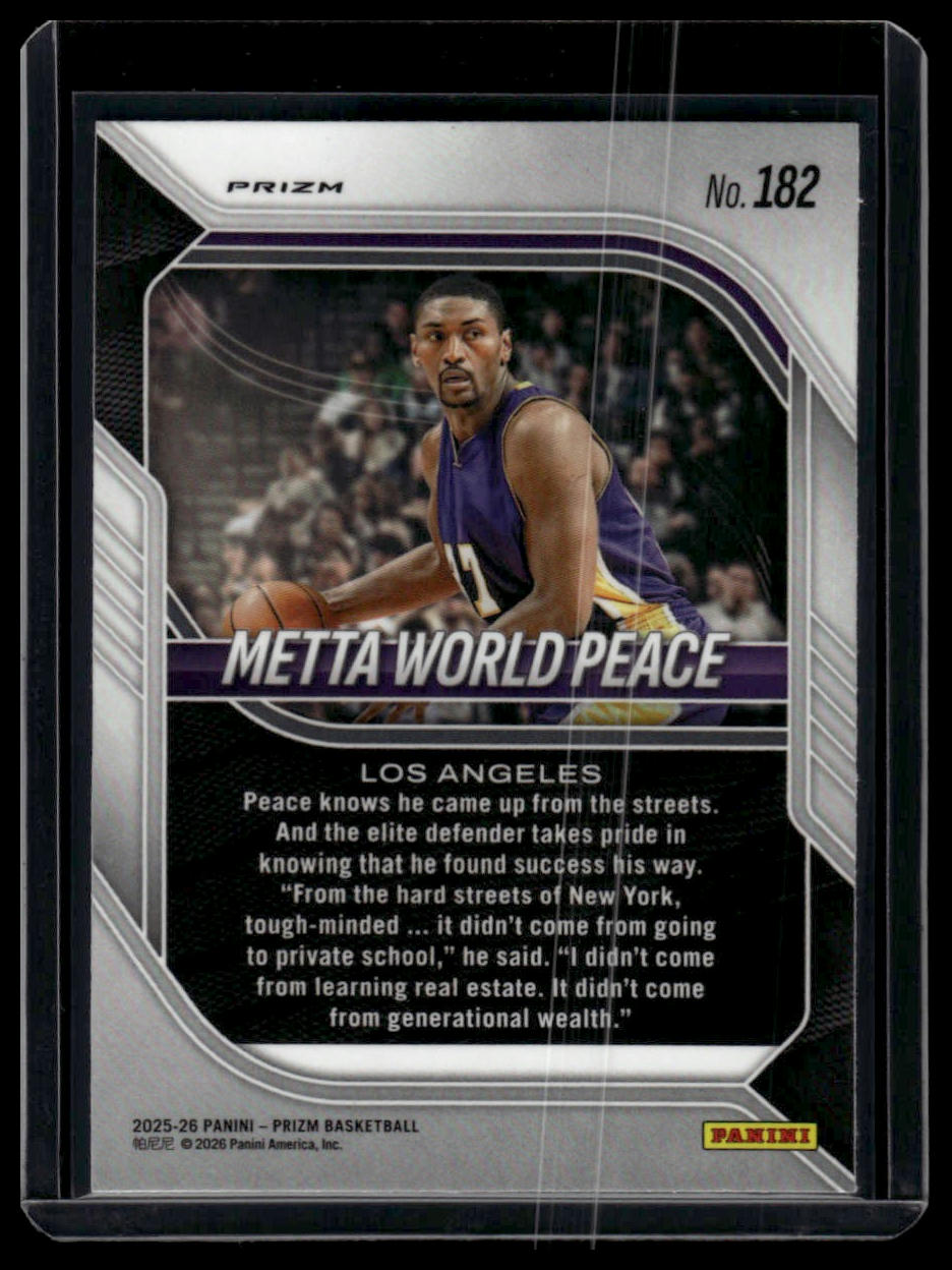 2025-26 Panini Prizm #182 Metta World Peace Hyper Prizm