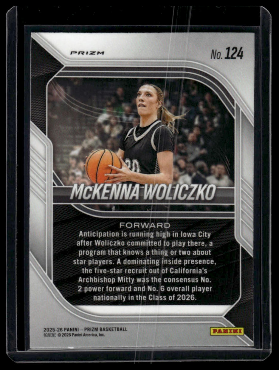 2025-26 Panini Prizm #124 McKenna Woliczko Silver Prizm