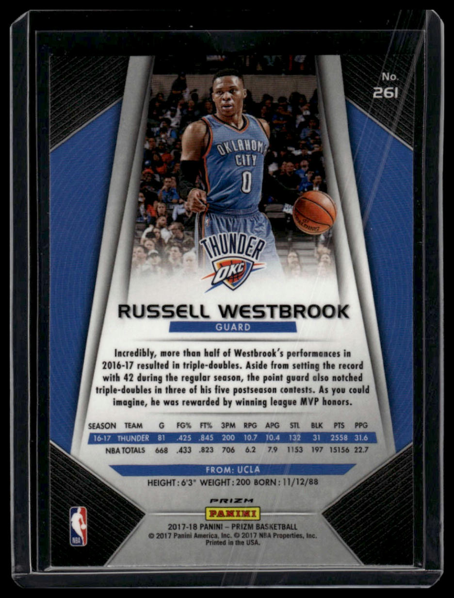 2017-18 Panini Prizm #261 Russell Westbrook Prizms Red White and Blue