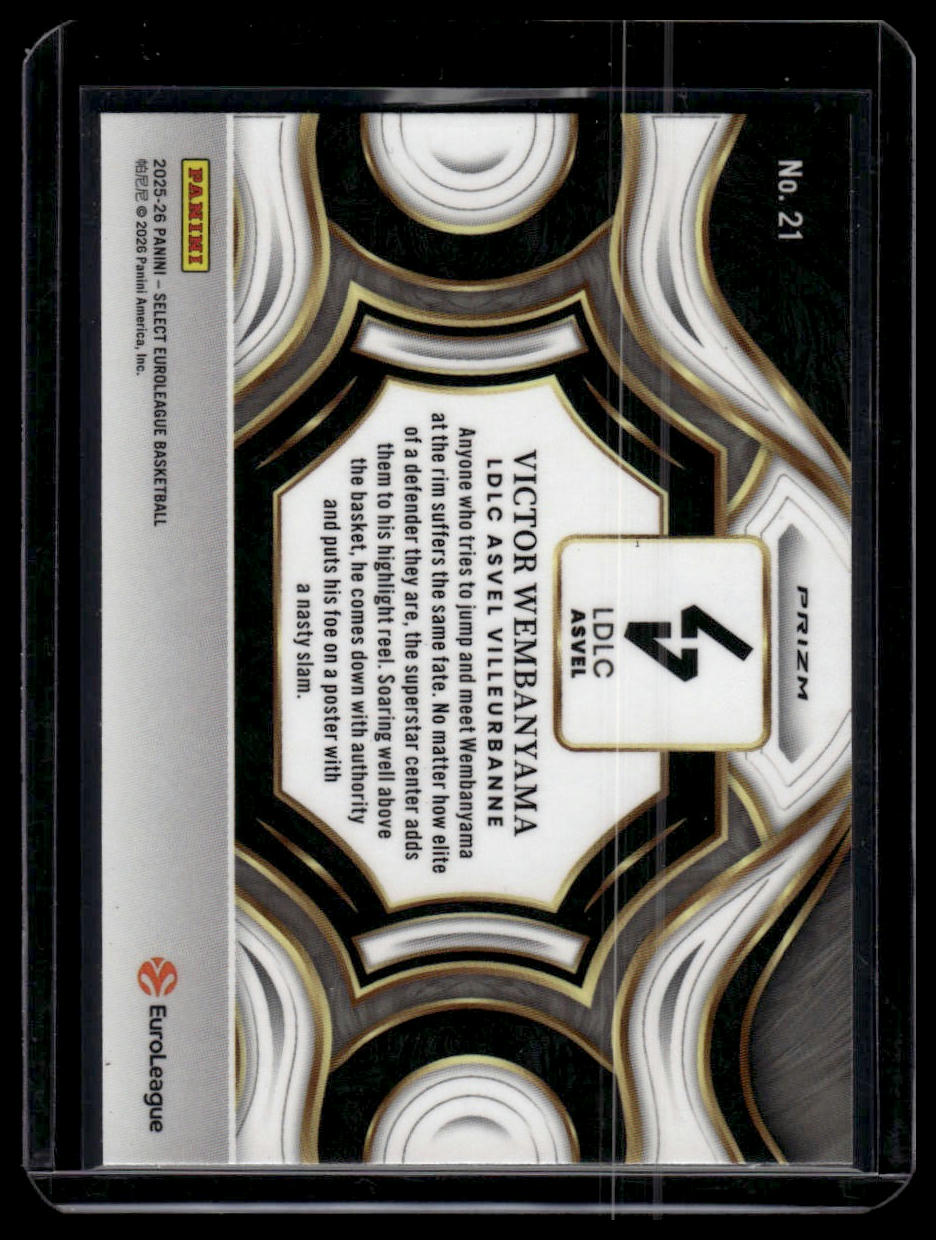 2025-26 Panini Select EuroLeague Victor Wembanyama Snapshots Silver