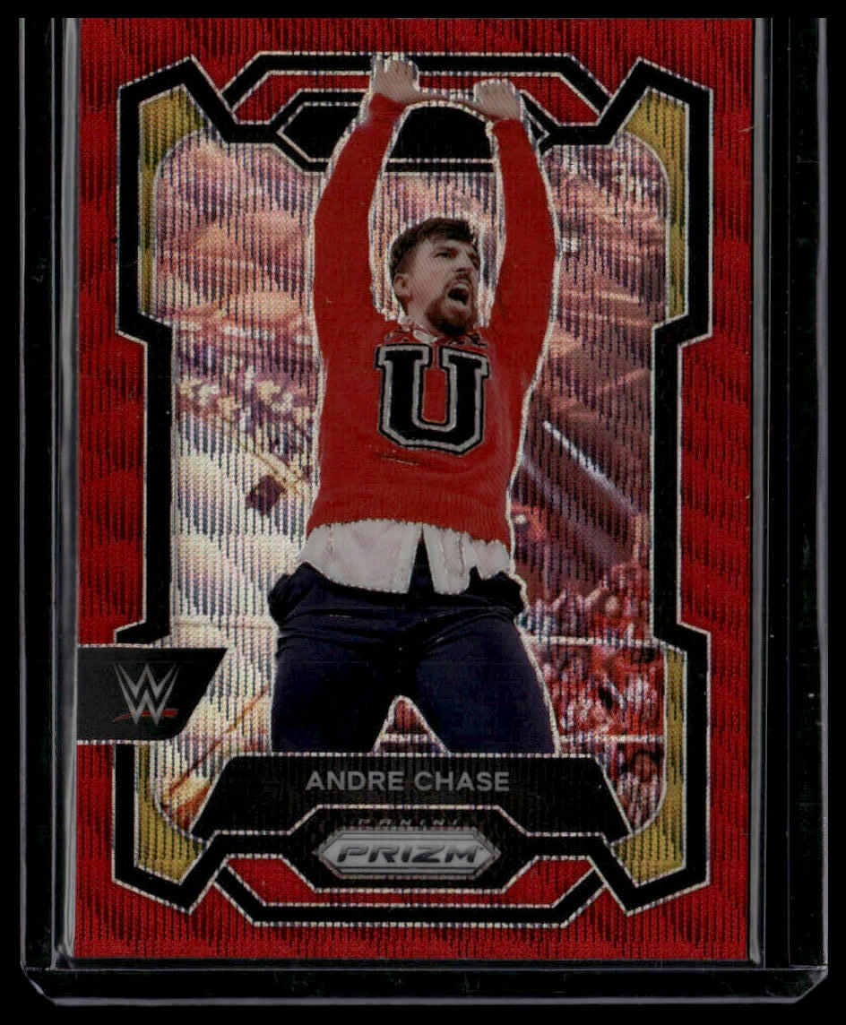 2024 Panini Prizm WWE #148 Andre Chase Ruby Wave Prizms