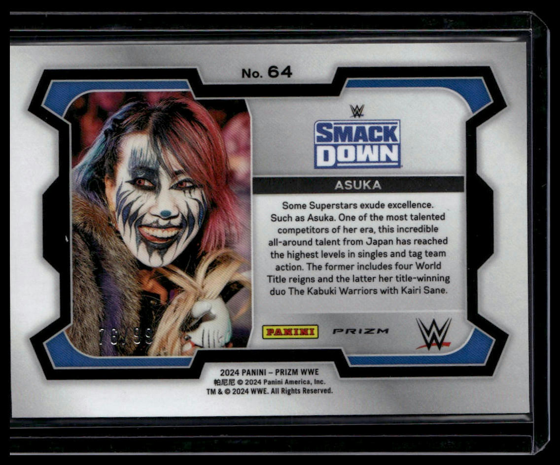 2024 Panini Prizm WWE #64 Asuka Under Card Red Prizms #/99