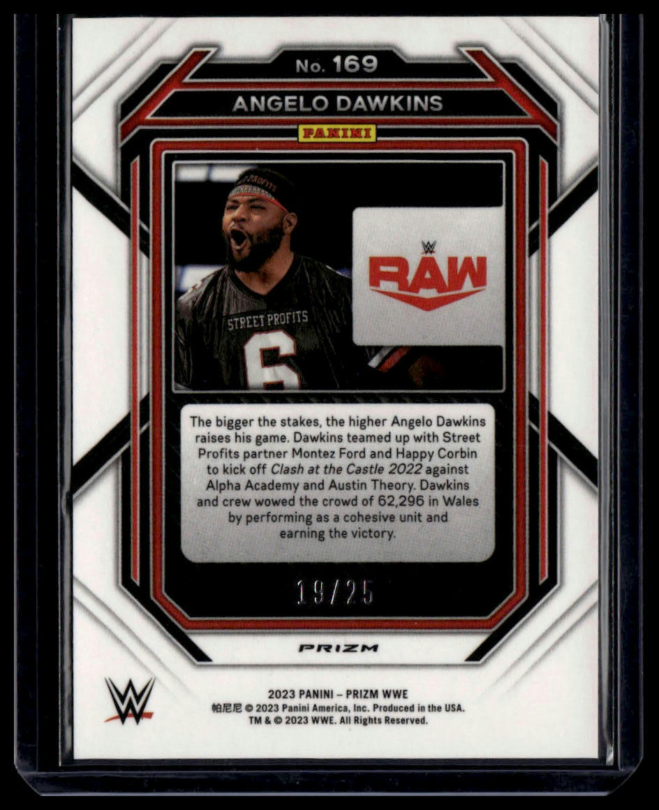 2023 Panini Prizm WWE #169 Angelo Dawkins Mojo #/25