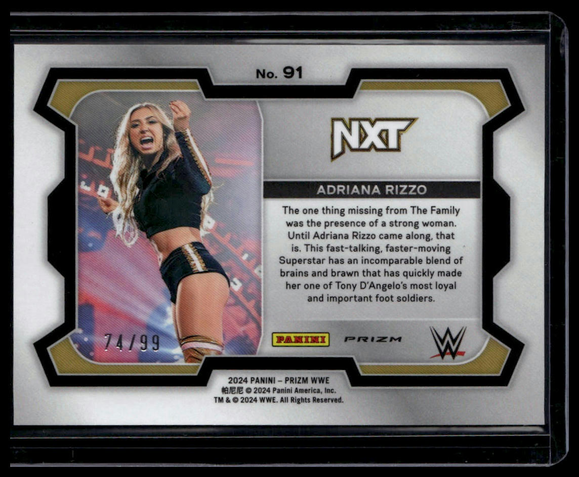 2024 Panini Prizm WWE #91 Adriana Rizzo Under Card Red Prizms #/99