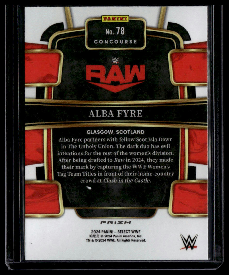 2024 Panini Select WWE #78 Alba Fyre Green Flash Prizms