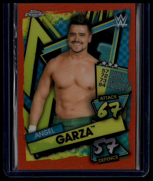2021 Topps Chrome Slam Attax WWE #6 Angel Garza Orange Refractors #/25