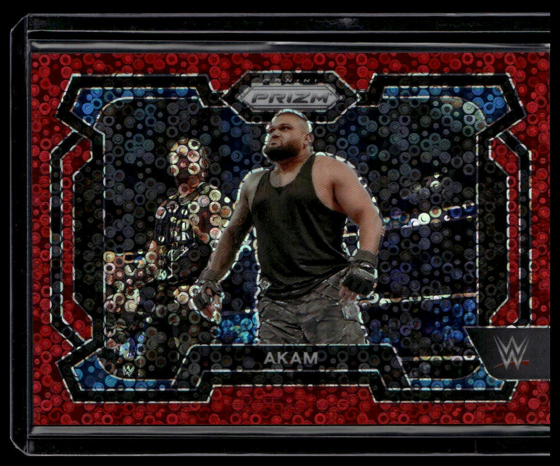 2024 Panini Prizm WWE #24 Akam Under Card Red Prizms #/99