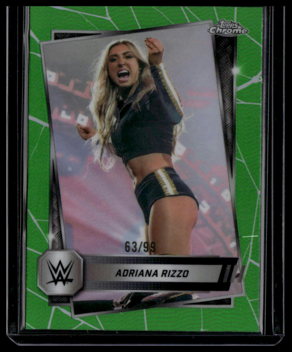 2025 Topps Chrome WWE #18 Adriana Rizzo Green Refractor #/99