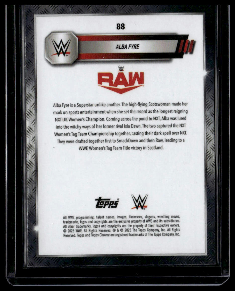 2025 Topps Chrome Sapphire Edition WWE #88 Alba Fyre Green #/75