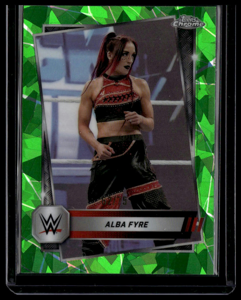 2025 Topps Chrome Sapphire Edition WWE #88 Alba Fyre Green #/75
