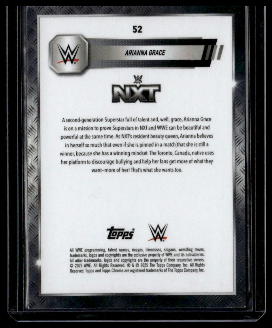 2025 Topps Chrome WWE #52 Arianna Grace Neon Green Geometric Refractor #/75