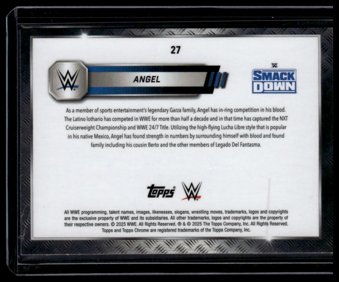 2025 Topps Chrome WWE #27 Angel Neon Green Geometric Refractor #/75