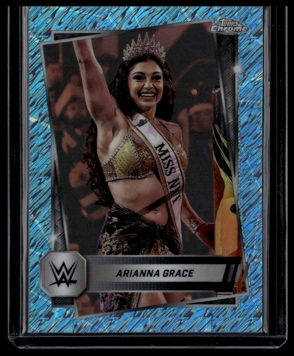 2025 Topps Chrome WWE #52 Arianna Grace Aqua Shimmer Refractor #/199