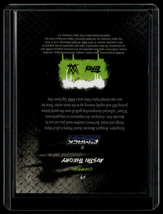 2025 Topps Finest WWE #29 Austin Theory Purple Checkerboard #/199