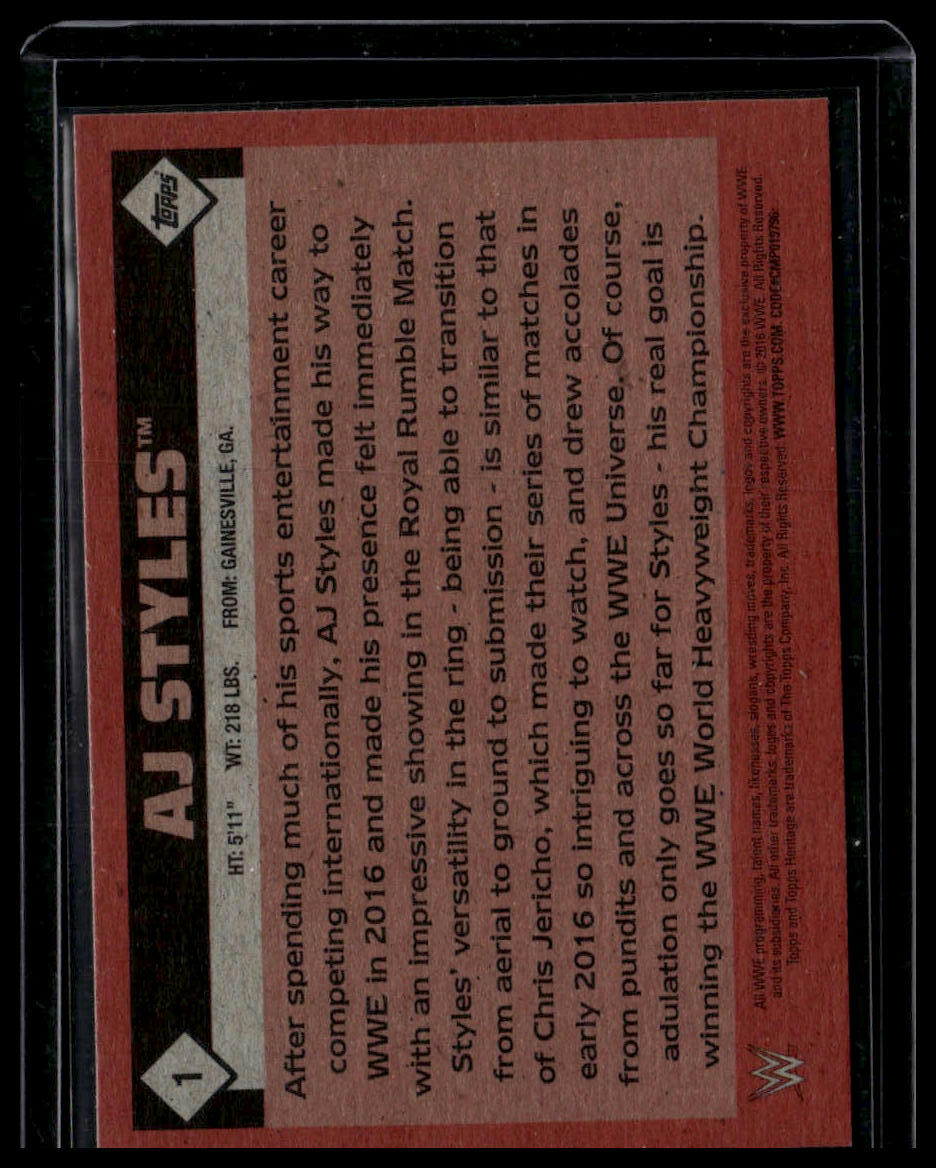 2016 Topps WWE Heritage #1 AJ Styles