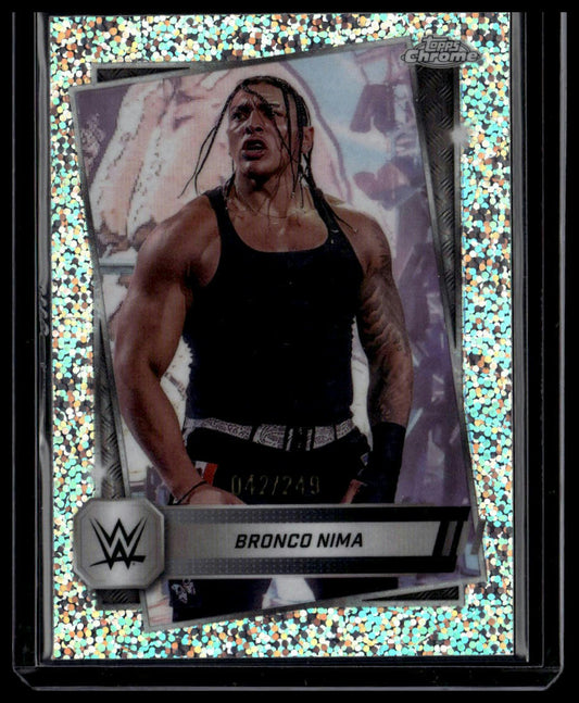 2025 Topps Chrome WWE #159 Bronco Nima Speckle Refractor #/249