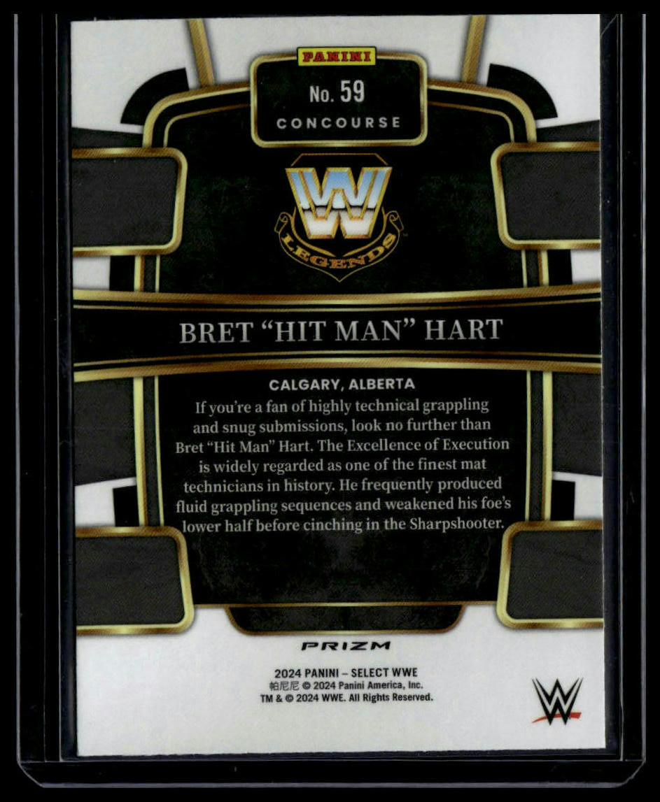 2024 Panini Select WWE #59 Bret "Hit Man" Hart Tri-Color Prizms