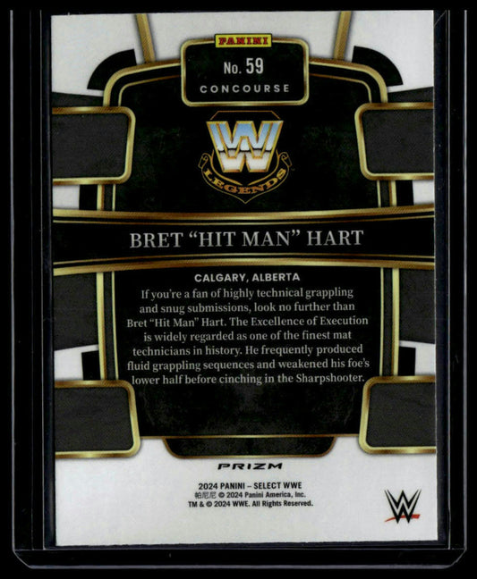 2024 Panini Select WWE #59 Bret "Hit Man" Hart Tri-Color Prizms