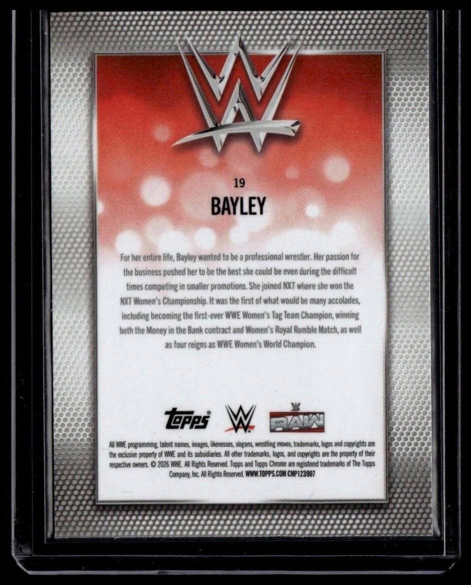 2026 Topps Chrome Sapphire Edition WWE #19 Bayley Yellow #/75