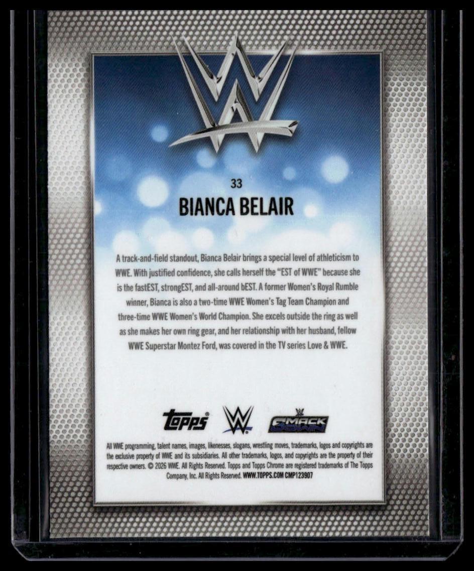 2026 Topps Chrome WWE #33 Bianca Belair Magenta Refractor #/399