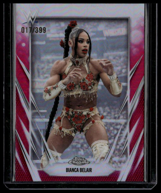 2026 Topps Chrome WWE #33 Bianca Belair Magenta Refractor #/399